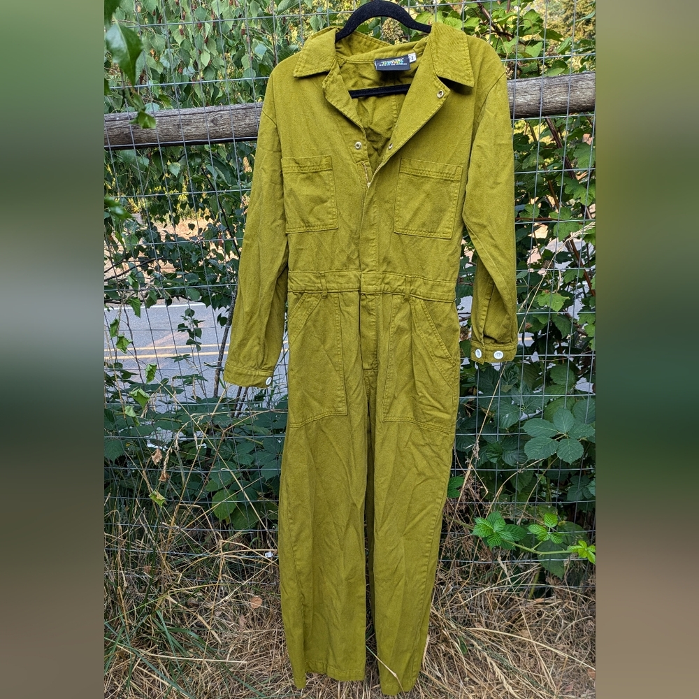 Olive green bbp long sleeve jumpsuit